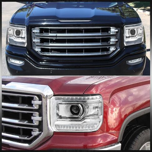 AJP الموزعين OE نمط LED DRL الهالوجين العارض المصابيح الأمامية إشارة مصابيح الإسكان الجمعية أضواء زوج اليسار اليمين متوافق/استبدال لسييرا 1500 2500HD 3500HD 2014 2015 2016 2017 2018 2019 in Kuwait