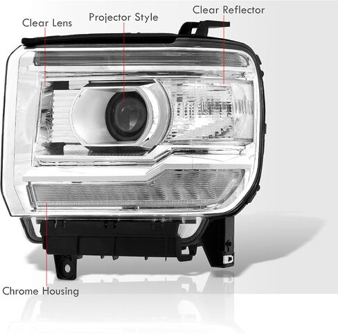 AJP الموزعين OE نمط LED DRL الهالوجين العارض المصابيح الأمامية إشارة مصابيح الإسكان الجمعية أضواء زوج اليسار اليمين متوافق/استبدال لسييرا 1500 2500HD 3500HD 2014 2015 2016 2017 2018 2019 in Kuwait