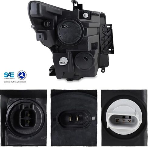 AKKON - Fits 2016-2024 Nissan Titan Projector Headlights w/Tube LED Signal- Black Smoke Pair Housing in Saudi Arabia
