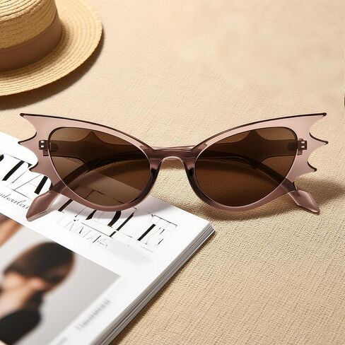 FEISEDY Women Men Cat Eye Sunglasses Bat Shades, Women's Funny Party Sunglasses for Halloween B9165 in Saudi Arabia