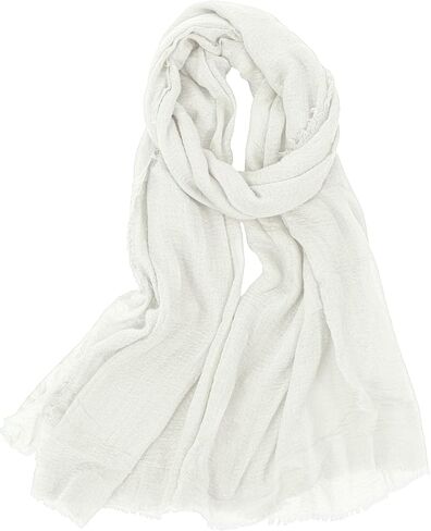 Cotton Blend Scarf Vintage Crinkle Scarf Shawl Solid Linen Scarves with Fringed Long Gauze Shawl for Women, 37"×70" in Saudi Arabia