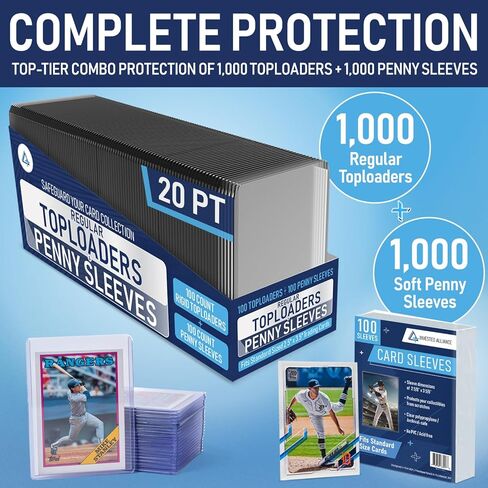 Regular Top Loaders for Cards & Card Sleeves 1000ct | Trading Card Sleeves Hard Plastic, Baseball Card Sleeves Soft, Ultra Sports & Plastic Card Sleeves, Ultra Clear Card Sleeve, TCG Card Sleeves. in Kuwait