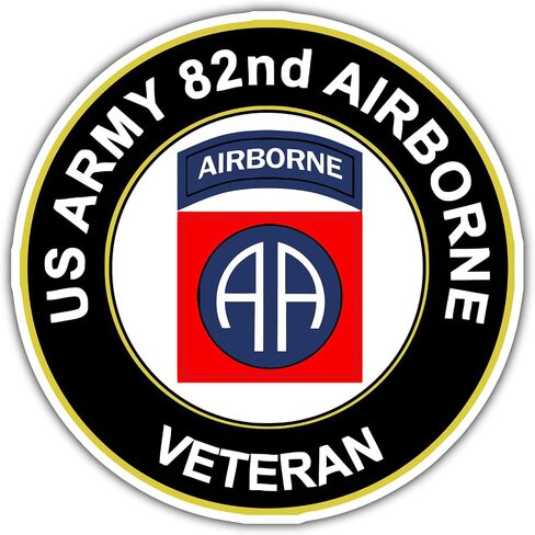 82nd Airborne Division Veteran Sticker | Fort Bragg nc Parachute Assault Decals Vinyl for Home, Windows, Waterbottle, Trucks, Cars, Laptops - 4 Inches in Saudi Arabia