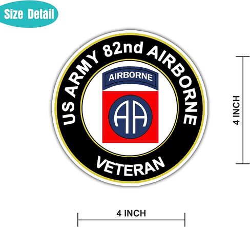 82nd Airborne Division Veteran Sticker | Fort Bragg nc Parachute Assault Decals Vinyl for Home, Windows, Waterbottle, Trucks, Cars, Laptops - 4 Inches in Saudi Arabia