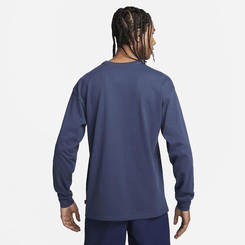 تي شيرت Nike Sportswear Premium Essentials للرجال بأكمام طويلة (أزرق ثندر، DO7390-437) مقاس كبير in Saudi Arabia