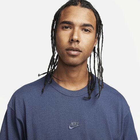 تي شيرت Nike Sportswear Premium Essentials للرجال بأكمام طويلة (أزرق ثندر، DO7390-437) مقاس كبير in Saudi Arabia