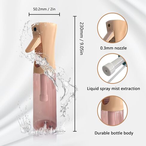 Spray Bottle for Hair Continuous Ultra Fine Mist (200ml) 360° Multi Spray Bottle for Plants, Cleaning, Skin Care Leakproof & Durable Black 1 Pack in Saudi Arabia