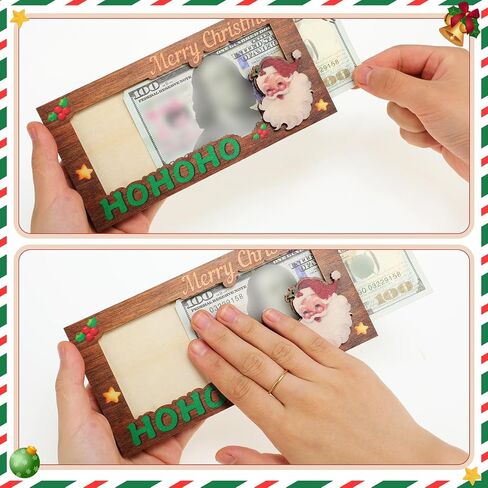 12 Pcs Wooden Christmas Money Gift Card Holder Set Christmas Card Box Elk Santa Claus Elf Cash Holder Bulk DIY Money Holder Merry Xmas Decors Christmas Holiday Party Favors, 6 Styles in Saudi Arabia