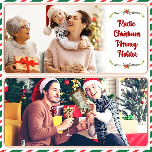 12 Pcs Wooden Christmas Money Gift Card Holder Set Christmas Card Box Elk Santa Claus Elf Cash Holder Bulk DIY Money Holder Merry Xmas Decors Christmas Holiday Party Favors, 6 Styles in Saudi Arabia