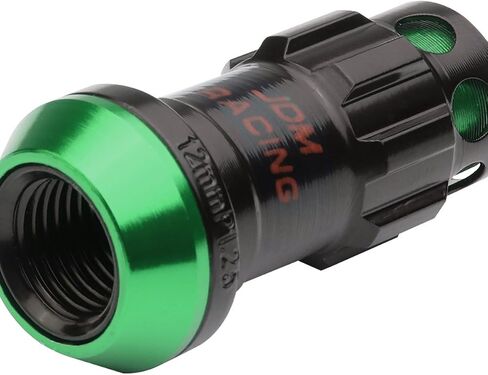 Auto Dynasty M12 x 1.25 نهاية مغلقة 16 قطعة صواميل عجلة من سبائك الألومنيوم + 4 × صامولة قفل + 1 × مفتاح (لكنات برتقالية/جسم أسود) in Saudi Arabia