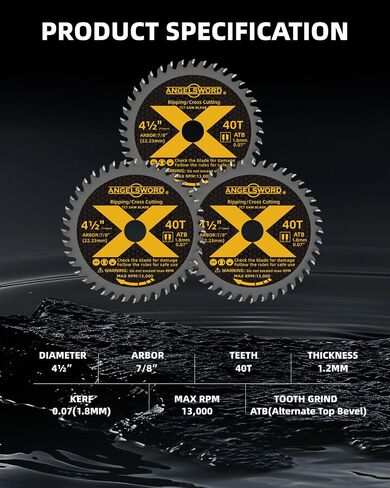 4-1/2 Inch Circular Saw Blade Used on Angle Grinder for Ultra-Nice Wood Cutting, 24T&40T, 4 Pack, 7/8" Arbor with 3/8"&5/8" Bushing in Kuwait