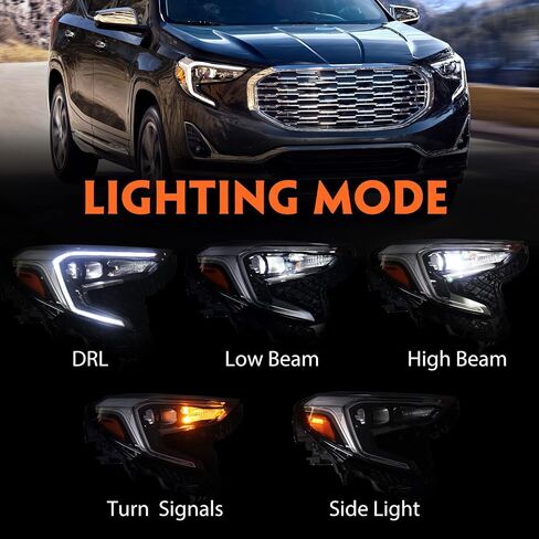 For [Factory HID/Xenon Model] GMC Terrain Headlight Assembly 2018 2019 2020 2021 Left Driver Side Projector Replacement Headlamp 84815558 GM2502475 LH in Saudi Arabia