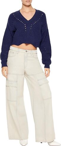 Forever 21 Womens Open-Knit Cropped Sweater in Saudi Arabia