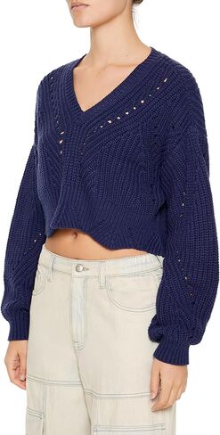 Forever 21 Womens Open-Knit Cropped Sweater in Saudi Arabia