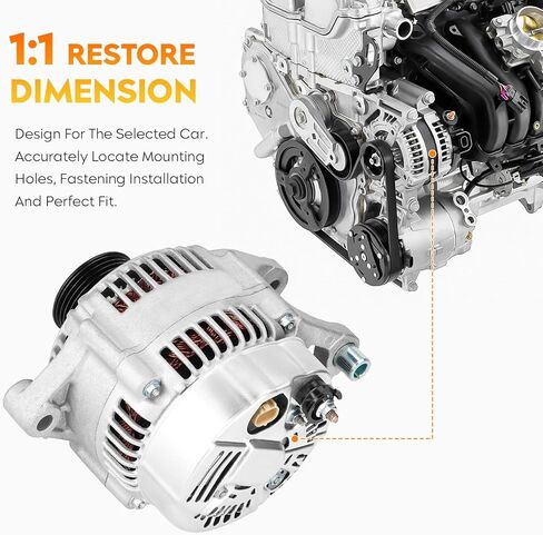 New Alternator for Jeep Cherokee 4.0L L6 2001, 121000-3780 13906 13906N 40052082 400-52082 56041822AB AND0273 in Saudi Arabia