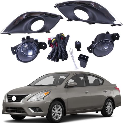BestParts Pair Of Fog Lights Lamps Compatible with Nissan Versa 2015-2019 With Cover + Switch + Wiring Kit ‎Replaces 261558990A 261508990A NI1038134 NI1039134 622576W80A 622566W80A in Saudi Arabia