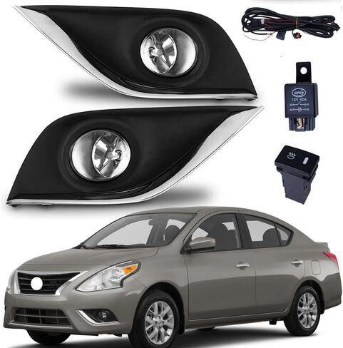 BestParts Pair Of Fog Lights Lamps Compatible with Nissan Versa 2015-2019 With Cover + Switch + Wiring Kit ‎Replaces 261558990A 261508990A NI1038134 NI1039134 622576W80A 622566W80A in Saudi Arabia