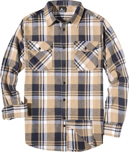 ZITY1/3 Pack Men Plaid Flannel Shirts Long Sleeve Casual Button Down Collar Jackets for Men with Pockets in Saudi Arabia