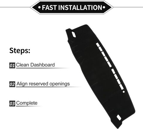 Dash Cover Compatible for Toyota Fortuner 2016-2021, Non-Slip Polyester Black Center Console Dashboard Cover Pad Carpet in Saudi Arabia