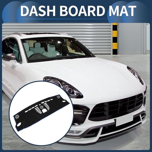 Dash Cover, Center Console Non-Slip Dashboard Carpet Mat for Porsche Macan 2015-2020 High Configuration Polyester Black Blue,1Pc in Saudi Arabia
