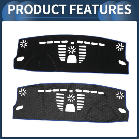 Dash Cover, Center Console Non-Slip Dashboard Carpet Mat for Porsche Macan 2015-2020 High Configuration Polyester Black Blue,1Pc in Saudi Arabia