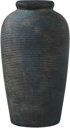 Decorative Ceramic Rustic vase,Tall vase for Minimalist Decoration,11" Large Vintage Vase for Home Decor,Centerpiece,Living Room,Enterway,Gray in Saudi Arabia