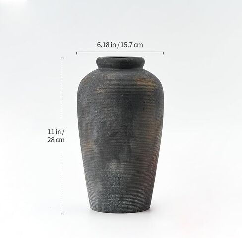 Decorative Ceramic Rustic vase,Tall vase for Minimalist Decoration,11" Large Vintage Vase for Home Decor,Centerpiece,Living Room,Enterway,Gray in Saudi Arabia