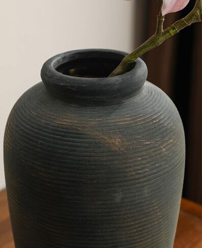 Decorative Ceramic Rustic vase,Tall vase for Minimalist Decoration,11" Large Vintage Vase for Home Decor,Centerpiece,Living Room,Enterway,Gray in Saudi Arabia