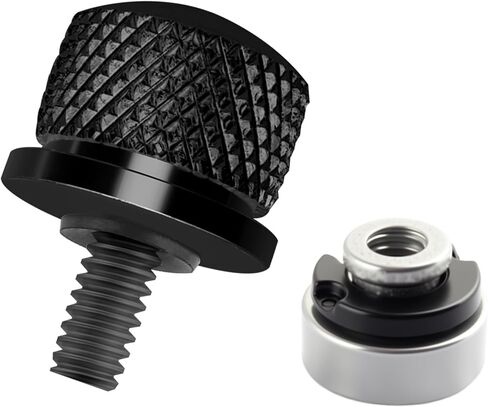 1/4"-20 Motorcycle Seat Bolt and Nut Set,M6 Aluminum Nuts and Bolts Set Motorcycle Parts for Seat,Bolts and Nuts Kit for Motorcycle Accessories Compatible with Harley 1996-2024 (Black) in Kuwait