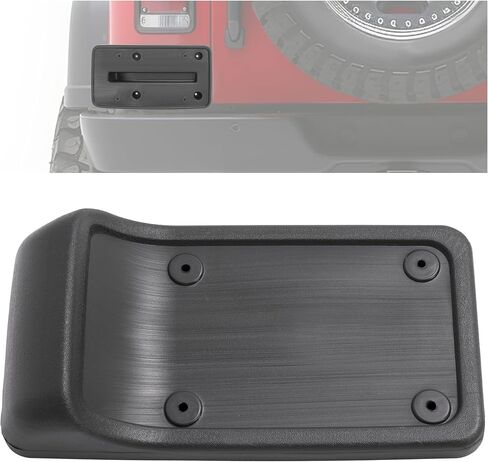 دعامة إطار لوحة الترخيص الخلفية متوافقة مع إطارات تركيب لوحة الترخيص Jeep Wrangler TJ 1997-2006 لاستبدال 55174994 من البلاستيك الأسود in Kuwait