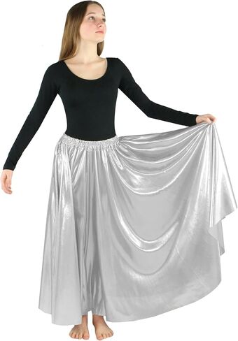 Danzcue Womens Long Full Circle Dance Skirt (L-XL, Scarlet) in Kuwait