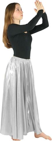 Danzcue Womens Long Full Circle Dance Skirt (L-XL, Scarlet) in Kuwait