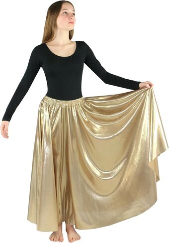Danzcue Womens Long Full Circle Dance Skirt (L-XL, Scarlet) in Kuwait