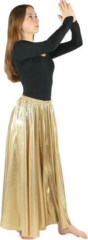 Danzcue Womens Long Full Circle Dance Skirt (L-XL, Scarlet) in Kuwait