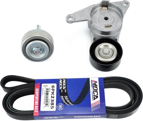 MOCA Serpentine Belt Component Kit Fit 2007-2012 for GMC Acadia 3.6L, 2007-2010 for Saturn Outlook 3.6L, 2009-2012 for Chevrolet Traverse 3.6L, 2008-2012 for Buick Enclave 3.6L in Saudi Arabia