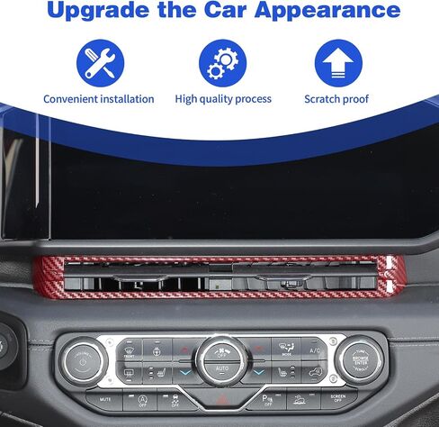 لـ 2024 Jeep JL Dash Center غطاء فتحة تهوية الهواء من ألياف الكربون الحمراء متوافق مع 2024 Jeep Wrangler JL JLU & Gladiator JT ملحقات داخلية من ألياف الكربون الحمراء in Saudi Arabia
