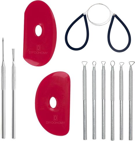 DIYOOHOMY Pottery Ribs for Pottery Tools and Clay Tools, Soft Silicone Ceramic Supplies Kit for Shapes Sculpting,Mud,Trimming,Throwing (2) in Saudi Arabia