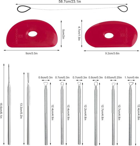 DIYOOHOMY Pottery Ribs for Pottery Tools and Clay Tools, Soft Silicone Ceramic Supplies Kit for Shapes Sculpting,Mud,Trimming,Throwing (2) in Saudi Arabia