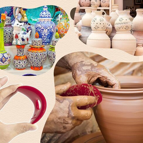 DIYOOHOMY Pottery Ribs for Pottery Tools and Clay Tools, Soft Silicone Ceramic Supplies Kit for Shapes Sculpting,Mud,Trimming,Throwing (2) in Saudi Arabia