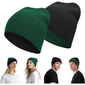 ZOORON Reversible Skull Caps for Men Women Reversible Beanie with -Double Side Warm Winter Fisherman Beanie in Saudi Arabia
