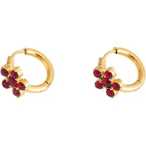 Small Gold Crystal Flower Huggie Earrings for Women Colorful Cubic Zirconia Hoop Earrings Rhinestone Earlobe Jewelry in Saudi Arabia