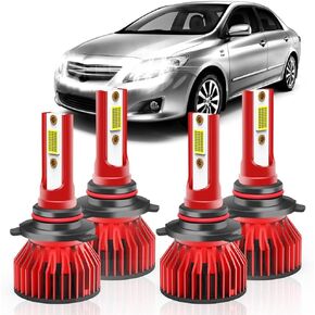 LED Fog Bulbs For Toyota Corolla 2001-2004 2005 2006 2007 2008 2009-2015,9005 9006 High Low Beam Light Bulbs, 6500K White, Plug and Play, Pack of 4 in Saudi Arabia
