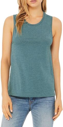 JustBlanks Ladies Active 100% Cotton High Neck Jersey Muscle Gym Running Yoga Sleeveless Tank Top for Women in Saudi Arabia