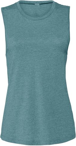 JustBlanks Ladies Active 100% Cotton High Neck Jersey Muscle Gym Running Yoga Sleeveless Tank Top for Women in Saudi Arabia