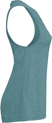 JustBlanks Ladies Active 100% Cotton High Neck Jersey Muscle Gym Running Yoga Sleeveless Tank Top for Women in Saudi Arabia