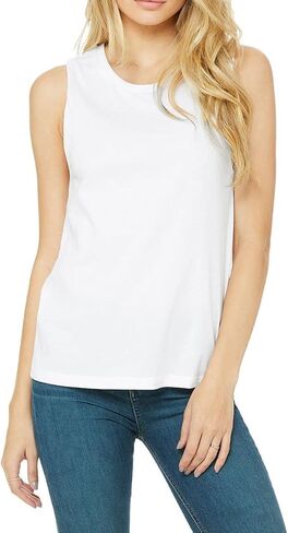 JustBlanks Ladies Active 100% Cotton High Neck Jersey Muscle Gym Running Yoga Sleeveless Tank Top for Women in Saudi Arabia