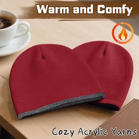 ZOORON Reversible Skull Caps for Men Women Reversible Beanie with -Double Side Warm Winter Fisherman Beanie in Saudi Arabia