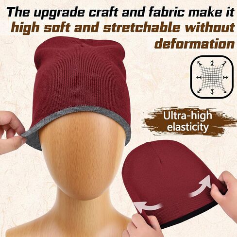 ZOORON Reversible Skull Caps for Men Women Reversible Beanie with -Double Side Warm Winter Fisherman Beanie in Saudi Arabia