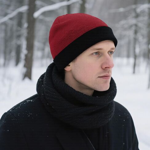 ZOORON Reversible Skull Caps for Men Women Reversible Beanie with -Double Side Warm Winter Fisherman Beanie in Saudi Arabia