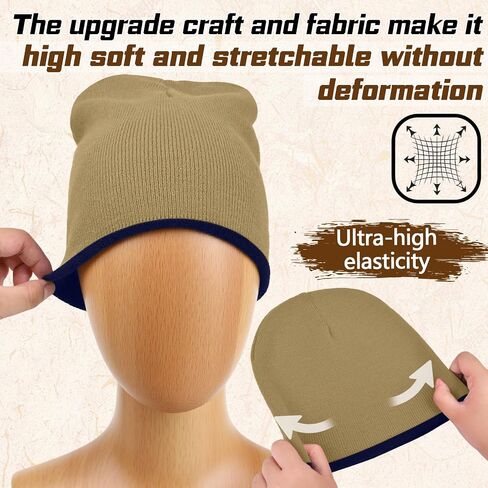 ZOORON Reversible Skull Caps for Men Women Reversible Beanie with -Double Side Warm Winter Fisherman Beanie in Saudi Arabia